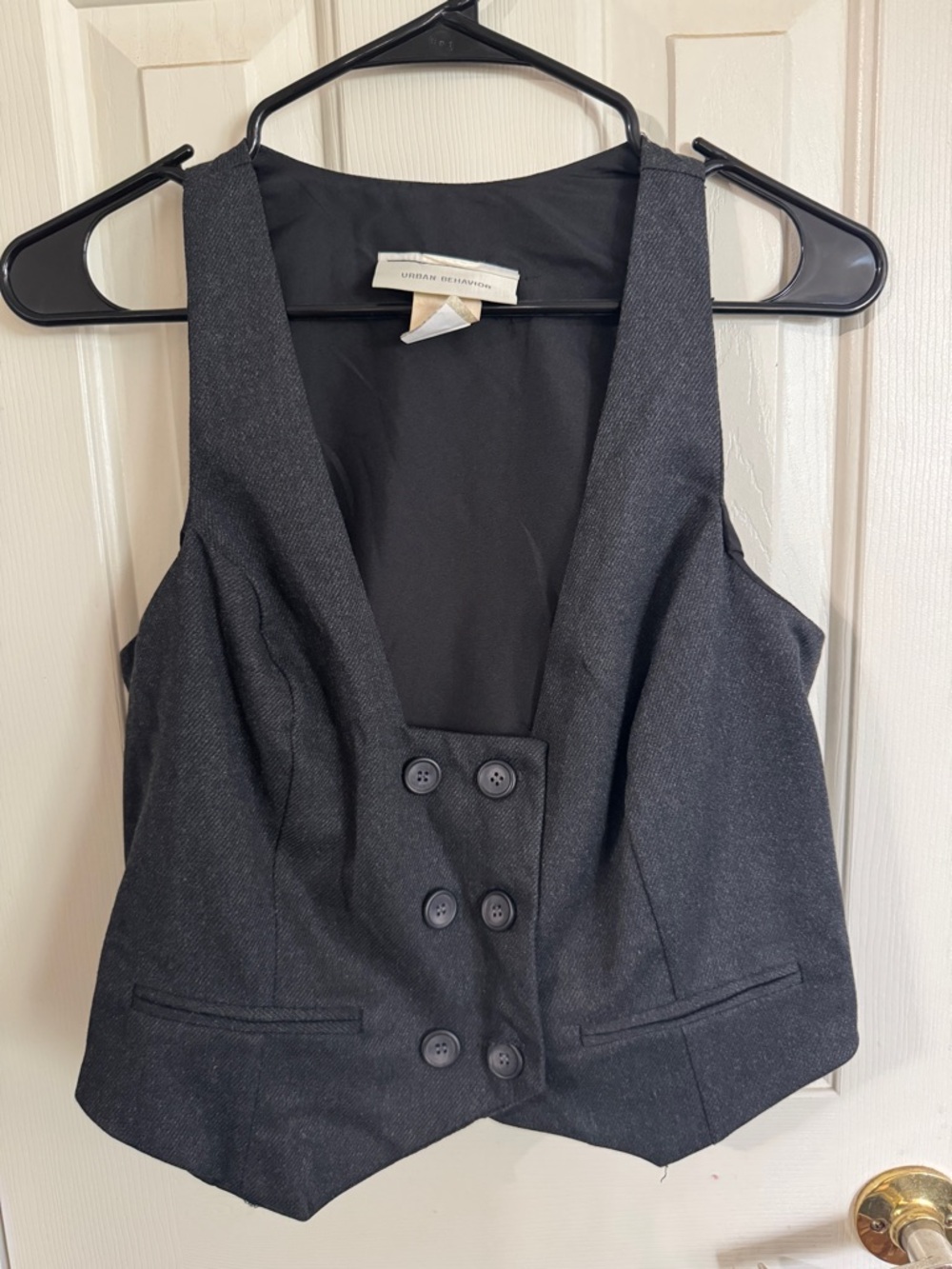 Urban Behavior Black Women's Vest with Label Detail